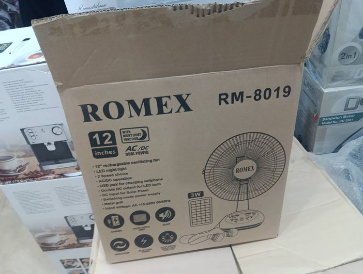 پنکه رومیزی شارژی romex